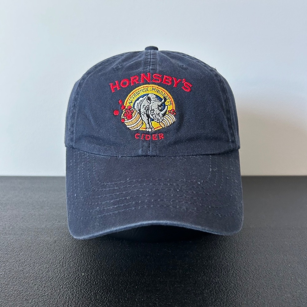Vintage Hornsby's Cider Hat Cap Strap Back Adjustable Navy Blue Pubdraft‎ Adult